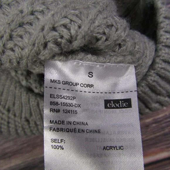 Elodie NEW Small Gray Crewneck Crop Sweater Knit Winter Acrylic - Picture 6 of 7